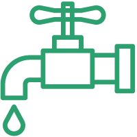 Faucet dripping with water