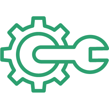 wrench and sprocket icon